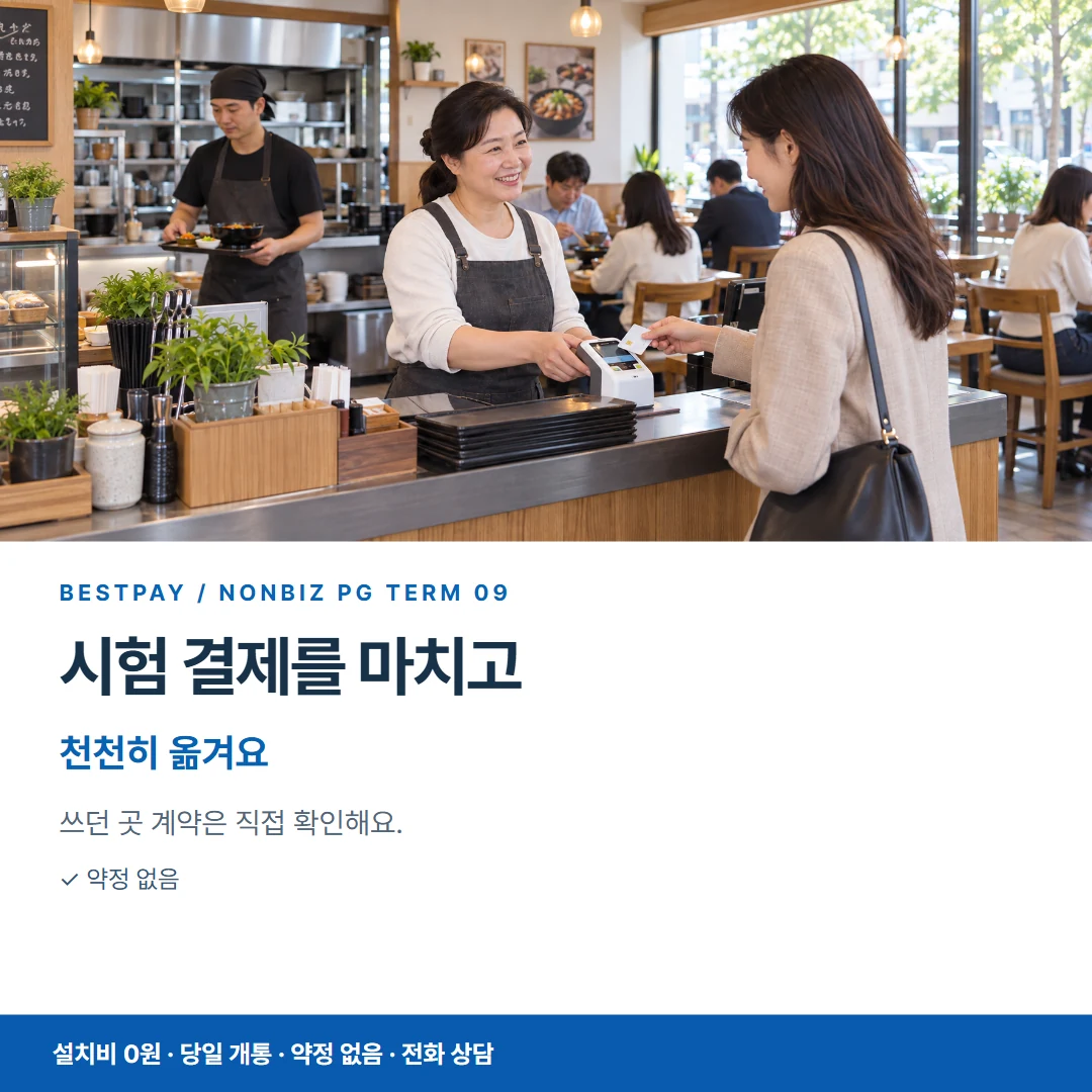 베스트페이 카드뉴스 9 · 시험 결제를 마치고 천천히 옮겨요